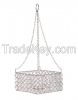 Natural Crystal-Metal Beaded Handmade Candle Chandelier