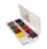 10 watercolor set, square pans, plastic box, with hanger,