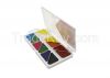 12 watercolor set, square pans, plastic box