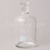 HUAOU Reagent bottle, clear glass, narrow mouth with ground-in glass or plastic stopper