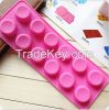 silicone Tooth edge circle chocolate  molds and ice cube trays