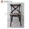 No folding metal chair for home furniture design with wooden seat