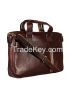 Genuine Leather Brown Messenger Shoulder File Laptop Office Executive Men Bag