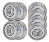 Skateboard Bearings, Double Shielded, Silver