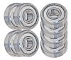 Skateboard Bearings, Double Shielded, Silver