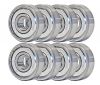 Skateboard Bearings, Double Shielded, Silver