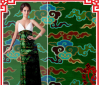 Chinese silk cheongsam ancient Chi-pao fabric color cloud pattern embroidery