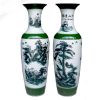 Shadow Celadon Decal Floor Vases