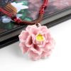 Peony Flower Porcelain Pendants