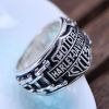 Men's Sterling Silver Biker Ring