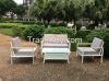 Aluminium Patio Furniture Teak Wood Armrest Sofa