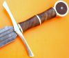 CUSTOM DAMASCUS STEEL MEDIVEAL KNIGHT SWORD / KNIFE / DAGGER / BOWIE / 32&amp;quot;L