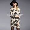 2016 hot sale spring autumn roll neck cute cartoon animal print long sleeve cashmere women sweater 