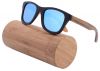 2016 New model Wooden sunglasses Floating Beach sunglasses blue Mirrored Lens 