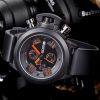 MEGIR Swiss Quartz movement strap watch black waterproof steel wrist watch MN2002GBK-1 