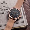 MEGIR Swiss Quartz movement strap watch 2011 rose gold waterproof steel wrist watch