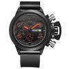 MEGIR Swiss Quartz movement strap watch black waterproof steel wrist watch MN2002GBK-1 