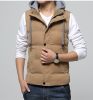 mens autumn/winter three layer  cotton padded leisure vest &amp;amp; waistcoat with hood