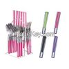 24pcs Stainless Steel cutlery set with transparency plastic handle