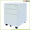 Durable modern 3 drawer steel mobile/moveable filing cabinet with anti-tilt