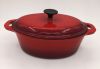 Gourmand enamel cast iron oval dutch oven with cover