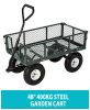 HEAVY DUTY GARDEN METAL CART TROLLEY TRAILER WHEELBARROW WITH LINING LARGE CART