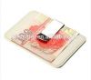 Custom High Quality Genuine Cowhide Leather RFID Blocking Money Clip Wallet 