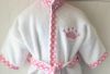 White prince crown cotton terry hooded baby bath robe 