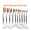 Fast Delivery 10 Pcs Professional Oval Makeup Brush Set, Tooth Shape M