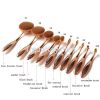 Best Selling Products 10pcs Oval Makeup Brush, Cosmetic Makeup Brushes