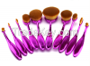 Best Selling Products 10pcs Oval Makeup Brush, Cosmetic Makeup Brushes