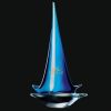 Designer Home Decor Hand Blown Glass Sailing Boats Trophy