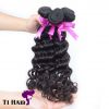 T1 Hair Mixed Length 3pcs Grade 7A Unprocessed Virgin Brazilian Deep Wave Hair Weft Human Hair Weave Natural Black #1B