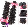 T1 Hair 3pcs Grade 7A Unprocessed Virgin Brazilian Deep Wave Human Hair Weave Natural Black #1B