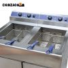 Commercial Electric Deep Fat Fryer with Cabinet Double Tanks Four Baskets DZL-96V