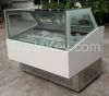 Square glass ice cream display showcase