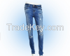 Nice fashion pakistan design women denim tight rippied jeans