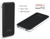 10000mah Li polymer external battery rohs power bank with 3 inputs