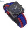 Paracord Survival gear Watch Square Watches with fire starter