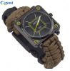 Paracord Survival gear Watch Square Watches with fire starter