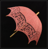 Western Style Handmade Sun Umbrella With Lace Coral