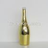 electroplate gold color Glass Wine and Champagne Bottle