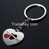 Creative heart-shaped "i love you"couple metal keychain /key ring 1pai