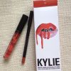 KYLIE JENNER LIP KIT Kylie Matte Liquid Lipstick &amp; Lip Liner Kylie lip Velvetine in Red Velvet Makeup 1set=1lipstick+1lipliner