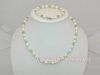 7-8mm white rice pearl jewelry set with crystal