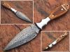  Details about  Combat Hunting Fixed Blade Tactical Knife Double Edge Dagger with wooden handle 