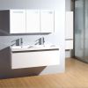 SIMBLE Brand white waterproof bathroom cabinet, bathroom high glossy wall mounted vanity cabinet