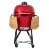 Bamboo Side Shelves for BBQ Stove, Suitable for Camping Cooking