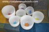 frosted crystal singing bowls for chakra heal with free rod and o-ring