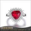 Women Retro Trillion Shape Rhinestone Gemstone White Gold Plated Finger Ring